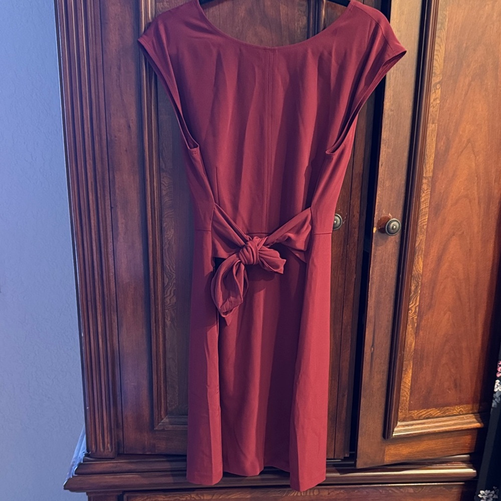 LOFT Rich Burgundy Midi Dress